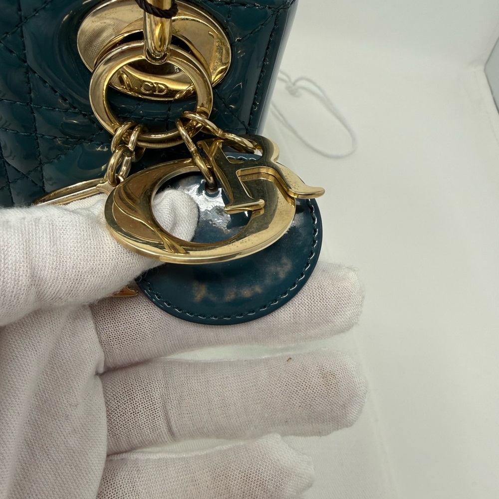 Dior Mini Bag in Teal with Gold Accents - Picture 9 of 16
